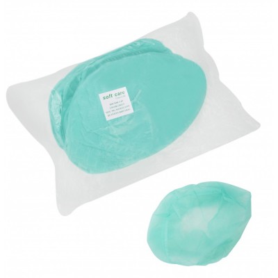 Σκούφια Non Woven Λάστιχο Πίσω πράσινη 100τμχ