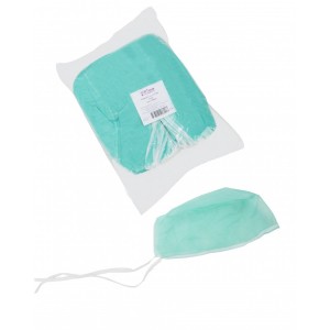 Σκούφια Non Woven Δετή Soft πράσινη 100τμχ