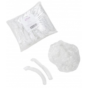 Σκούφια Πλαστική Ακορντεόν Soft λευκή 100τμχ