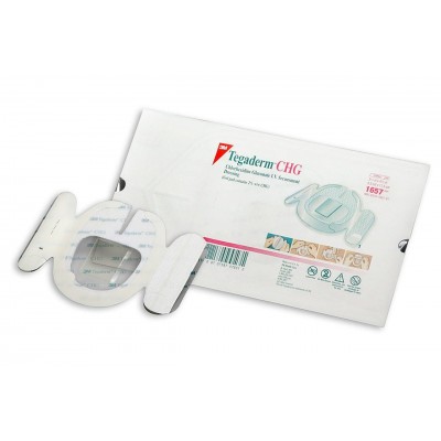 Επιθέματα Συγκράτησης Καθετήρων Ι.V. με Γλυκονική Χλωρεξιδίνη Tegaderm 3M CHG 1660R 7cm x 8,5cm