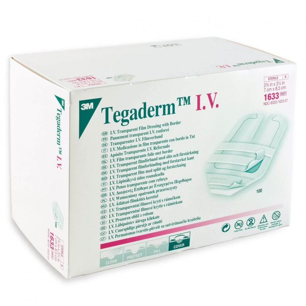 Διαφαvές Επίθεμα με Πλαίσιο για Καθετήρες I.V. Tegaderm 3M 1633 7cm x 8,5cm 100τμχ