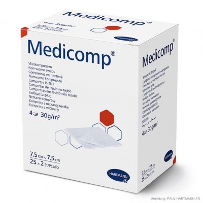 Μη Υφασμένες Γάζες Non Woven Medicomp Hartmann Αποστειρωμένη 4ply 5x5cm 25x2τμχ