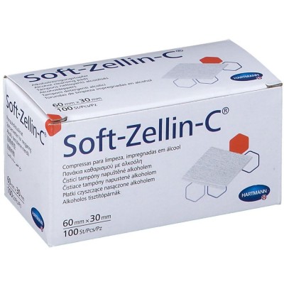 Εμποτισμένες Κομπρέσες με Αλκοόλη Soft Zellin C Hartmann 60x30mm 100τμχ
