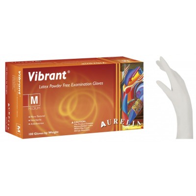 Γάντια Latex Vibrant Aurelia Χωρίς Πούδρα Λευκό 1000τμχ