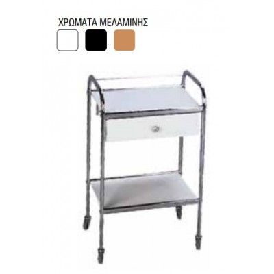 Τραπέζι 2 Ράφια Μελαμίνη Μαύρο Συρτάρι 11001 Marinopoulos 0,4x0,5x0,9m