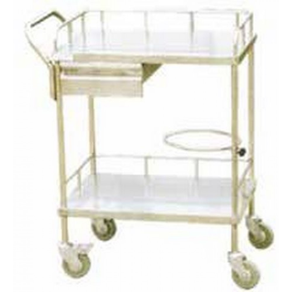 Τραπέζι Νοσηλείας Inox 2 Ράφια και Συρτάρι KB12B Marinopoulos 0,45x0,64x0,8m