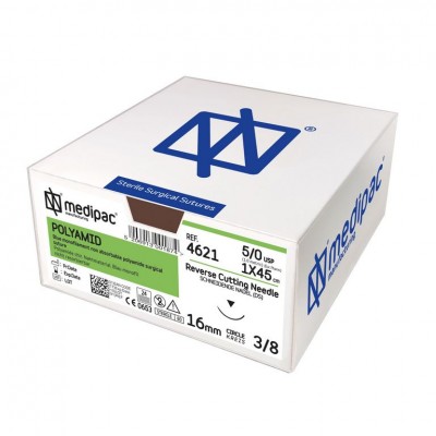 Ράμματα Polyamid 3/0 45εκ. 24χιλ. 3/8 του κύκλου κόπτουσα 4643 Medipac 24τμχ