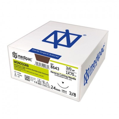 Ράμματα Monosorb 0 75εκ. 30χιλ. 1/2 του κύκλου στρογγυλή 8155 Medipac 24τμχ