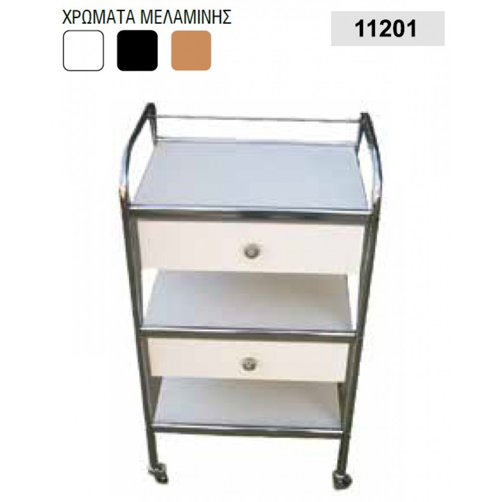 Τραπέζι 3 Ράφια Μελαμίνη και 2 Σύρταρια 11201 Marinopoulos 0,4x0,5x1m