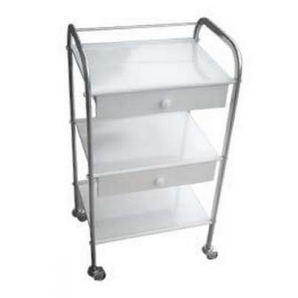 Τραπέζι 3 Ράφια Λαμαρίνα και 2 Συρτάρια Ηλεκτροστατικής Βαφής 1123 Marinopoulos 0,4x0,5x1m