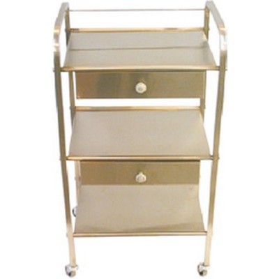 Τραπέζι 3 Ράφια Λαμαρίνα Inox και 2 Συρτάρια Inox 11252 Marinopoulos 0,4x0,5x1m