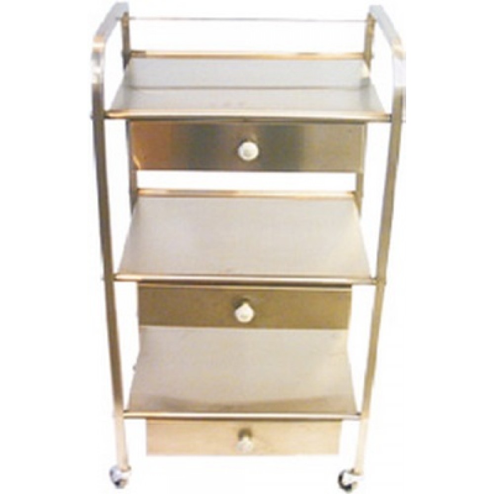 Τραπέζι 3 Ράφια Λαμαρίνα Inox και 3 Συρτάρια Inox 11253 Marinopoulos 0,4x0,5x1m