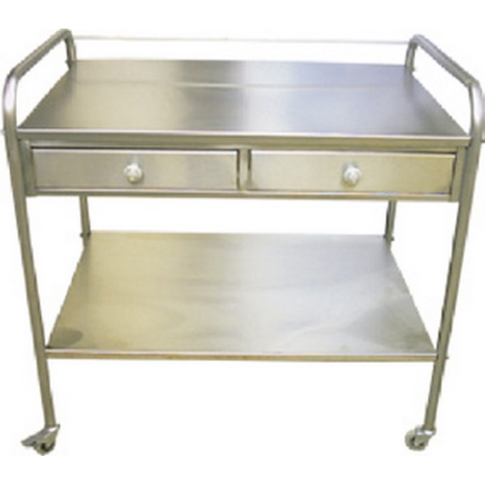 Τραπέζι 2 Ράφια Λαμαρίνα Inox και 2 Συρτάρια Inox 11054 Marinopoulos 0,5x0,8x0,9m
