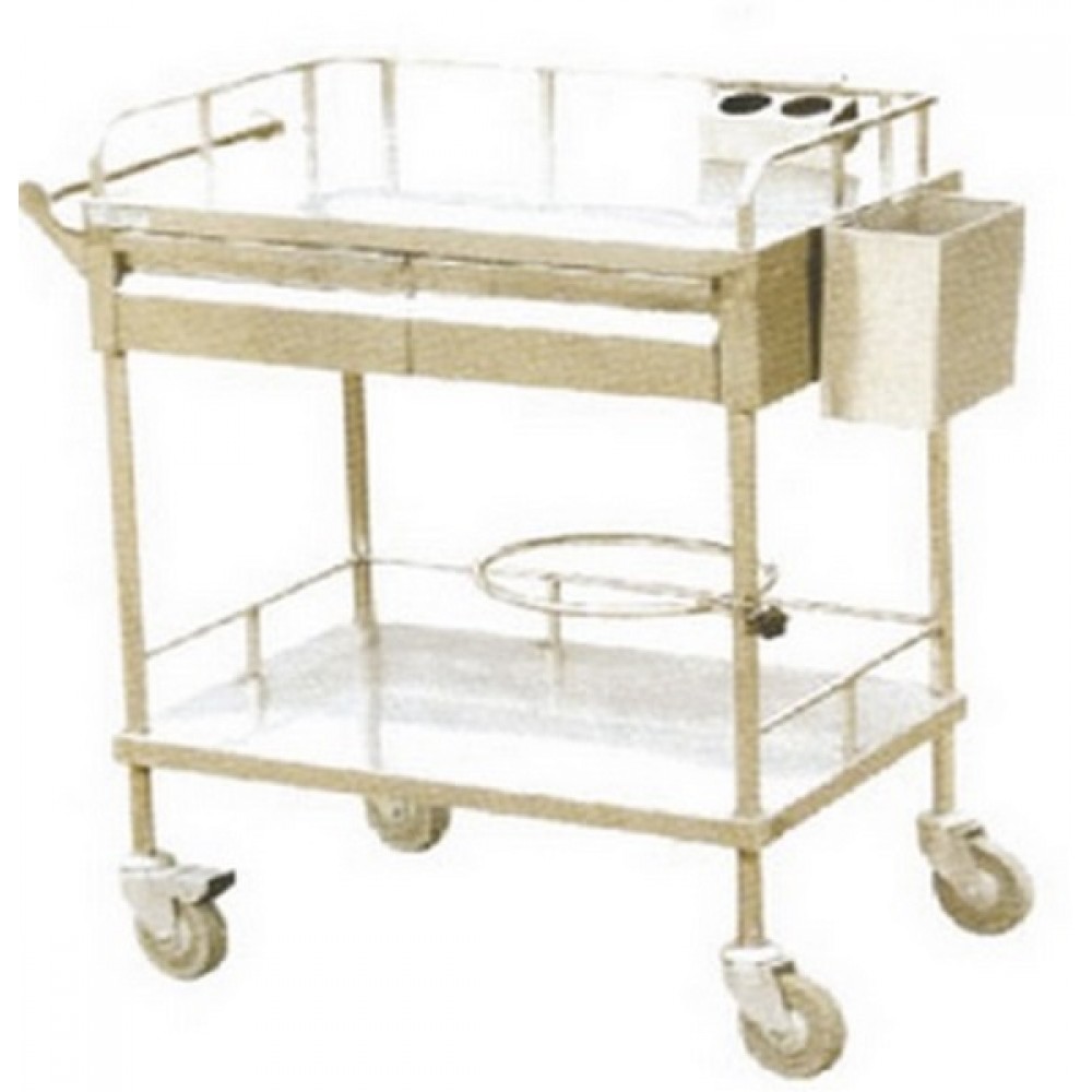 Τραπέζι Νοσηλείας Inox με 2 Ράφια και 2 Συρτάρια ΚΒ121 Marinopoulos 0,45x0,65x0,8m