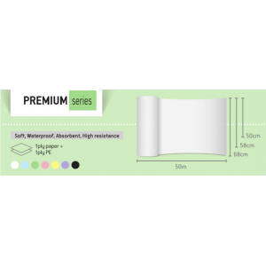 Εξεταστικά Ρολά Πλαστικοποιημένα Premium Πράσινο 58cm x 50m 12τμχ