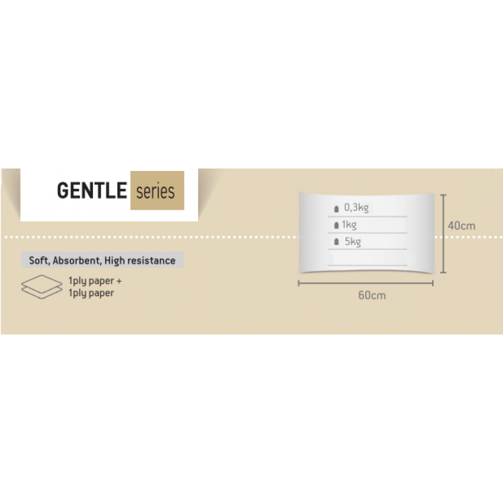 Χαρτοβάμβακας Gentle Λευκότητας 86% Αδίπλωτος 5kg