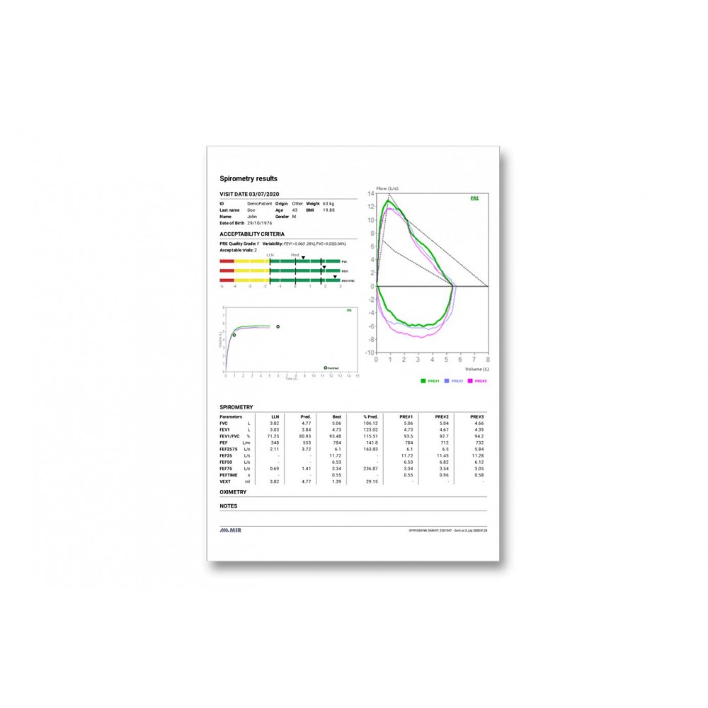 Σπιρόμετρο Spirobank Smart Oxi MIR