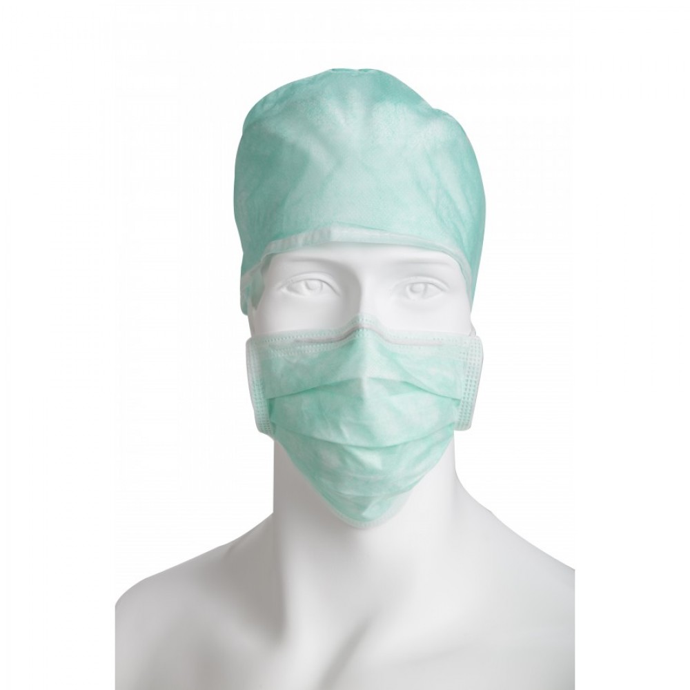 Σκούφια Non Woven Λάστιχο Πίσω πράσινη 100τμχ