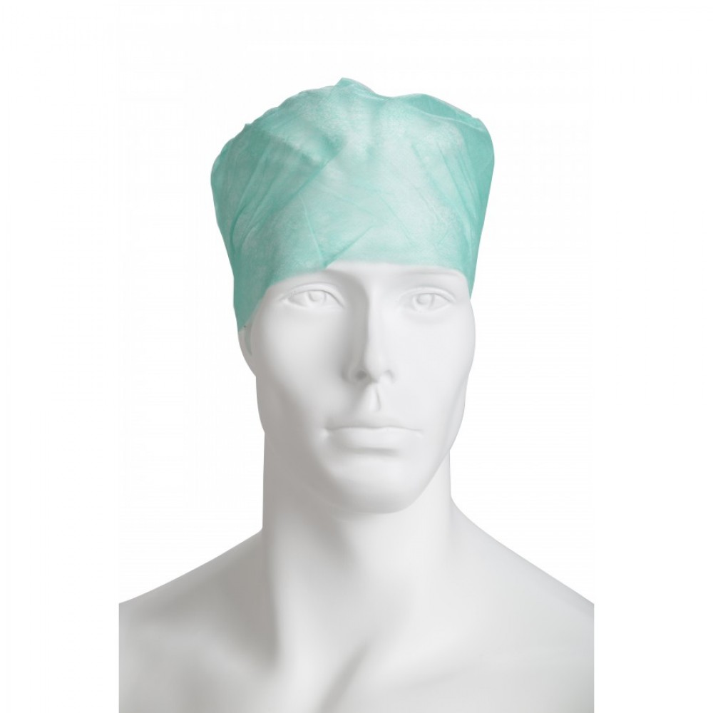 Σκούφια Non Woven Δετή Soft πράσινη 100τμχ