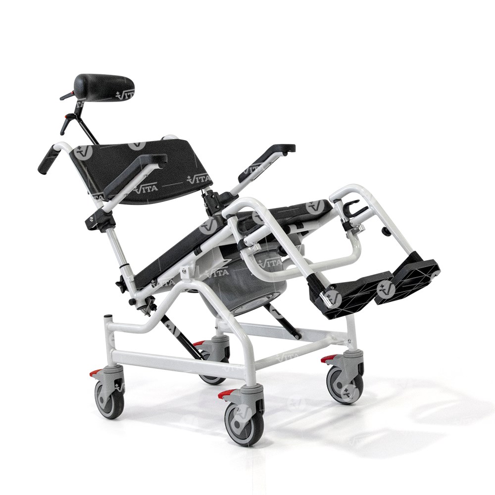 Καρέκλα αλουμινίου τροχήλατη, αδιάβροχη με WC 09-2-013 Vita