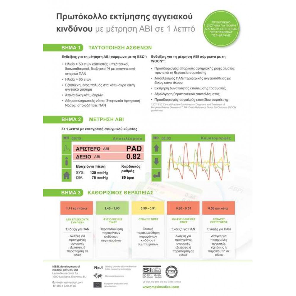 Συσκευή Μέτρησης Σφυροβραχιόνιου Δείκτη Mesi ABPI