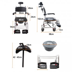 Καρέκλα αλουμινίου τροχήλατη, αδιάβροχη με WC 09-2-013 Vita