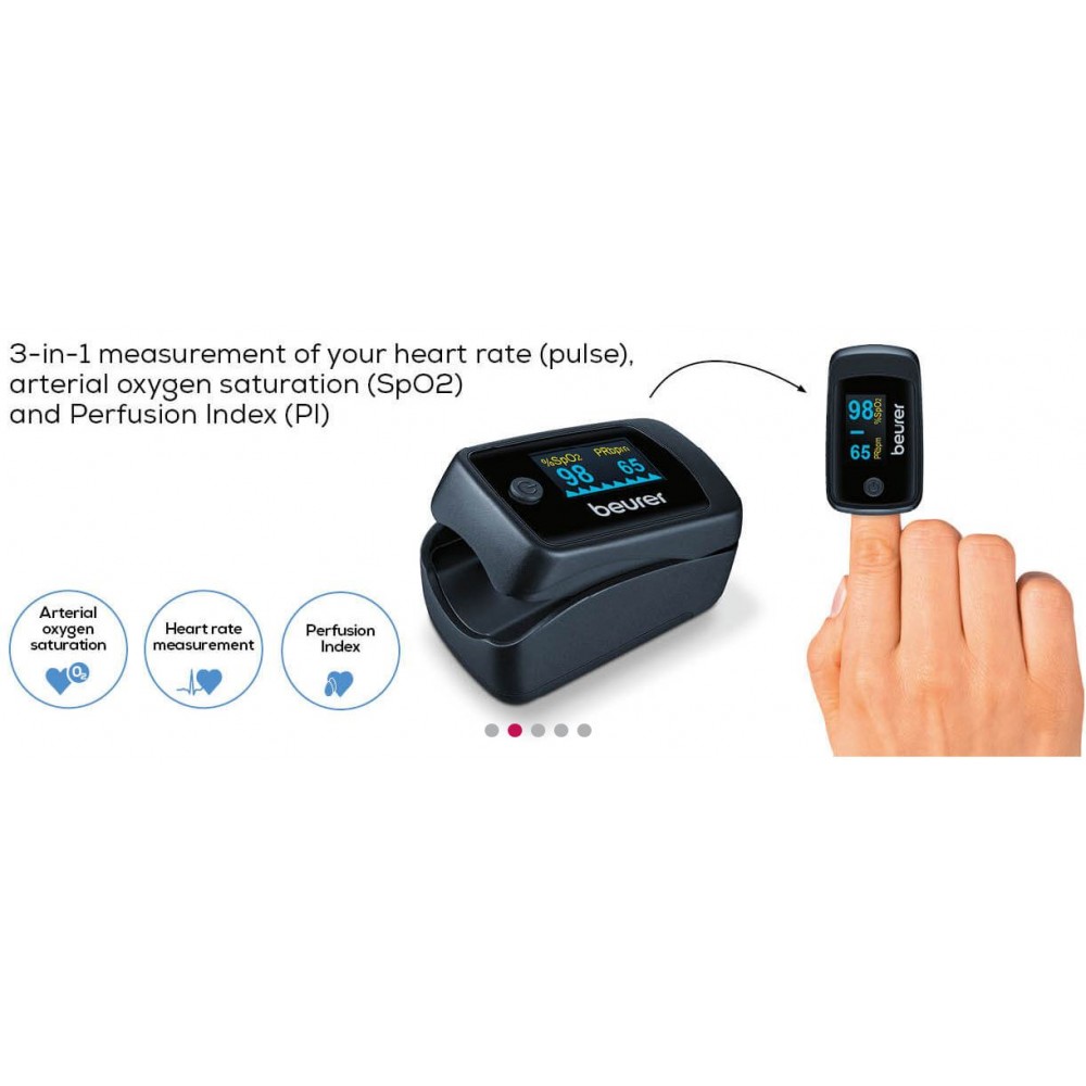 Οξύμετρο Δακτύλου PO 45 Beurer - με δείκτη διάχυσης (PI)