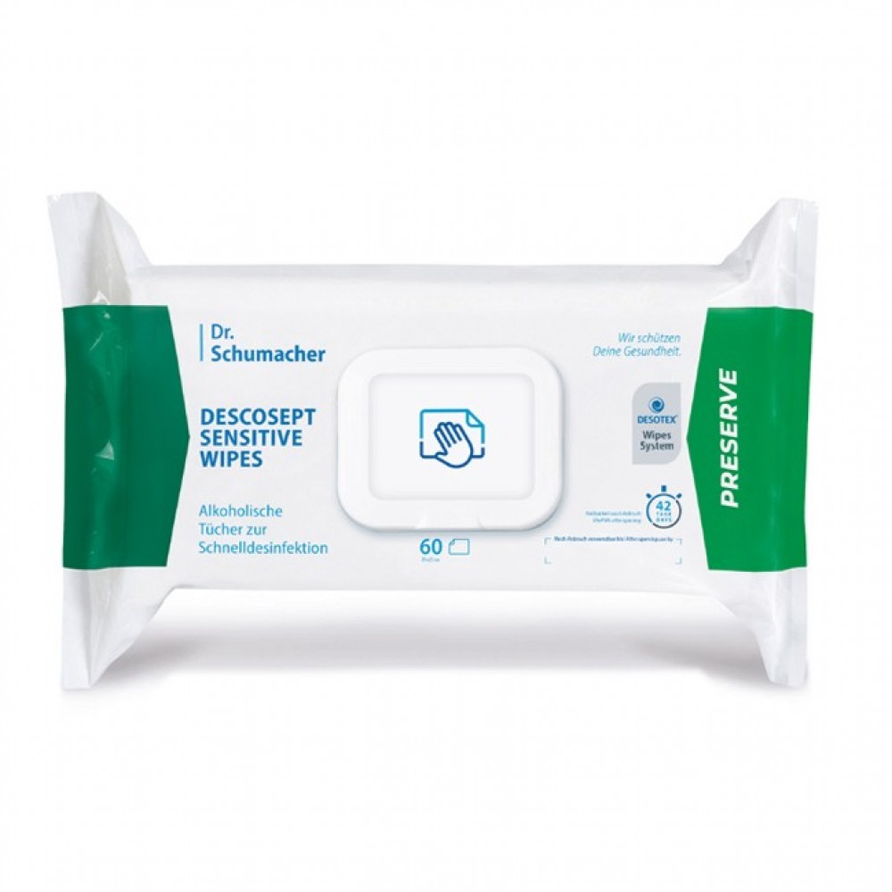 Ταχεία Απολύμανση Ευαίσθητων Επιφανειών Dr Schumacher Cleanisept Wipes Maxi