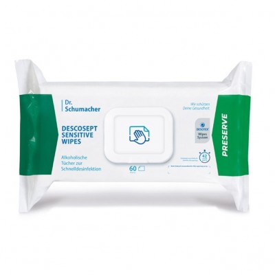 Ταχεία Απολύμανση Ευαίσθητων Επιφανειών Dr Schumacher Cleanisept Wipes Maxi