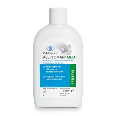 Αντισηπτικό Χεριών Dr Schumacher Aseptoman Med 100ml 72% αιθανόλη