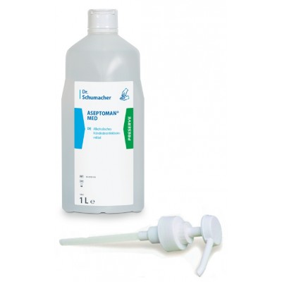 Αντισηπτικό Χεριών Dr Schumacher Aseptoman Med 1000ml με αντλία 72% αιθανόλη