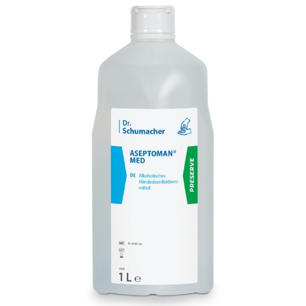 Αντισηπτικό Χεριών Dr Schumacher Aseptoman Med 1000ml 72% αιθανόλη