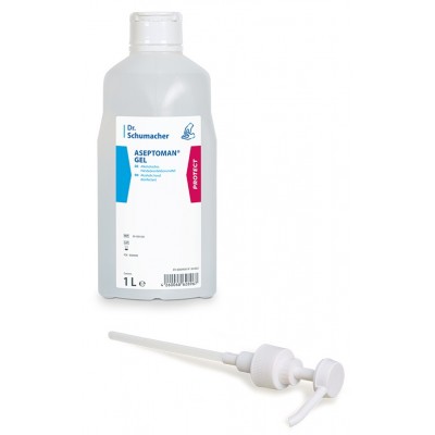 Αντισηπτικό Χεριών Dr Schumacher Aseptoman Gel 1000ml με αντλία 85% αιθανόλη