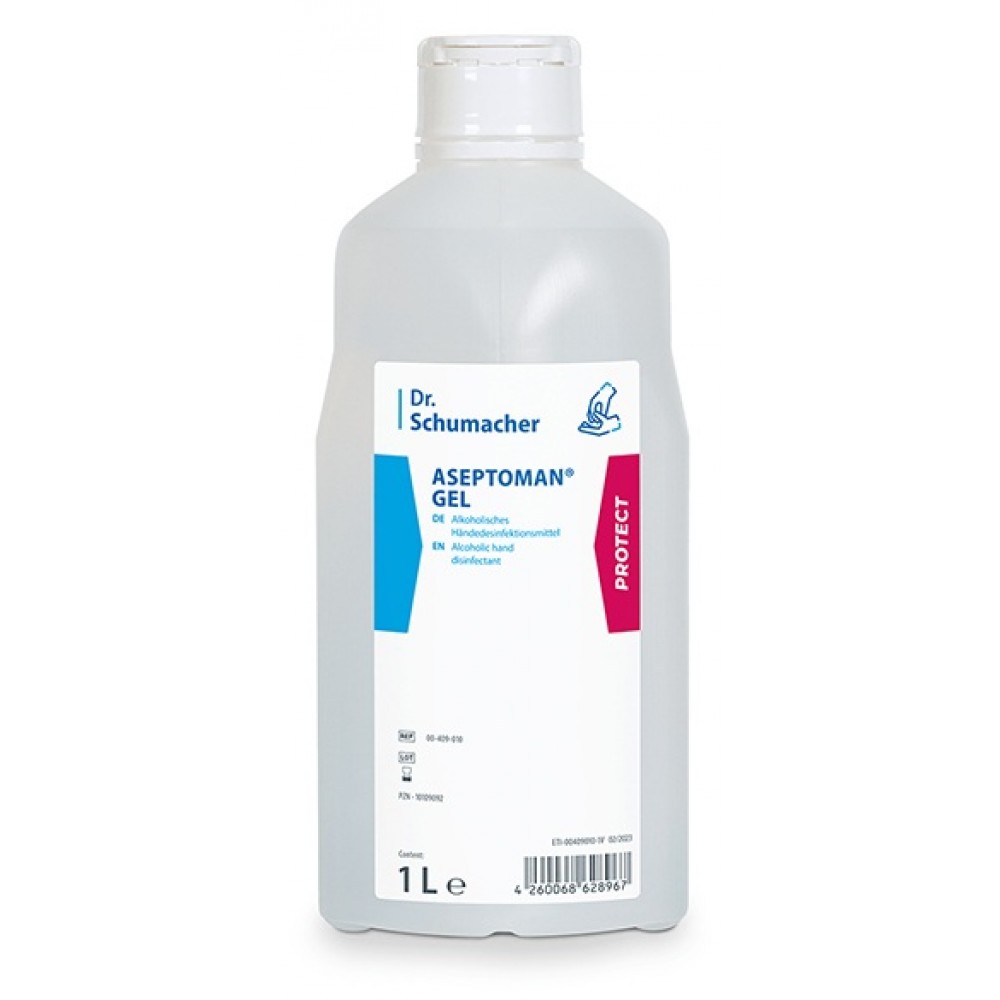 Αντισηπτικό Χεριών Dr Schumacher Aseptoman Gel 1000ml 85% αιθανόλη