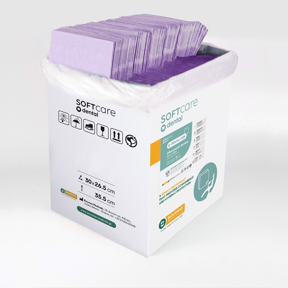 Oδοντιατρικές Πετσέτες Soft Care Plus 3ply Μωβ 500 τμχ
