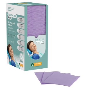 Oδοντιατρική Πετσέτα Soft Care Plus 3ply με Dispenser Μωβ (4 x 125 τμχ)