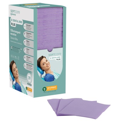 Oδοντιατρική Πετσέτα Soft Care Plus 3ply με Dispenser Μωβ (4 x 125 τμχ)