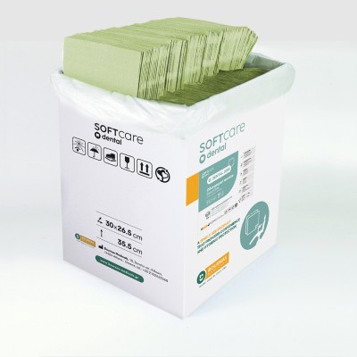 Oδοντιατρική Πετσέτα Soft Care Plus 2ply χωρίς Dispenser Πράσινο (500 τμχ)
