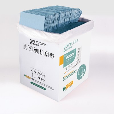 Oδοντιατρική Πετσέτα Soft Care Plus 2ply χωρίς Dispenser Γαλάζιο (500 τμχ)