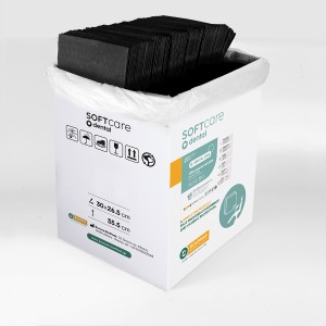 Oδοντιατρική Πετσέτα Soft Care Plus 2ply χωρίς Dispenser Μαύρο (500 τμχ)
