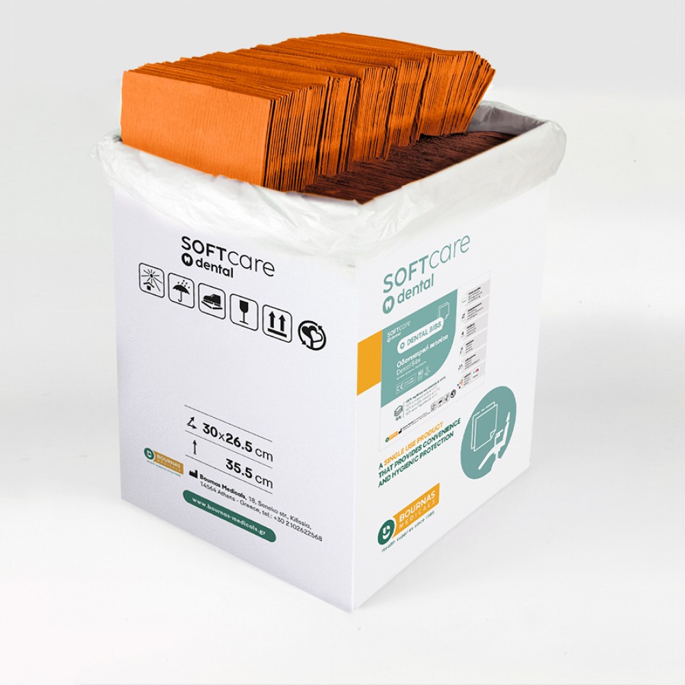 Oδοντιατρική Πετσέτα Soft Care Plus 2ply χωρίς Dispenser Πορτοκαλί (500 τμχ)