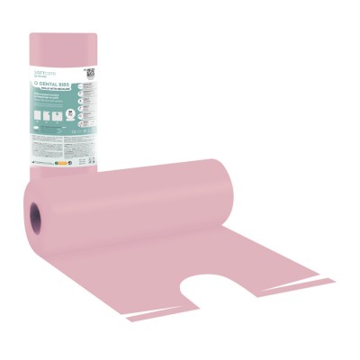 Οδοντιατρικές πετσέτες Soft Care σε Ρολό με Λαιμόκοψη  53 x 60cm Ροζ (80 τμχ)
