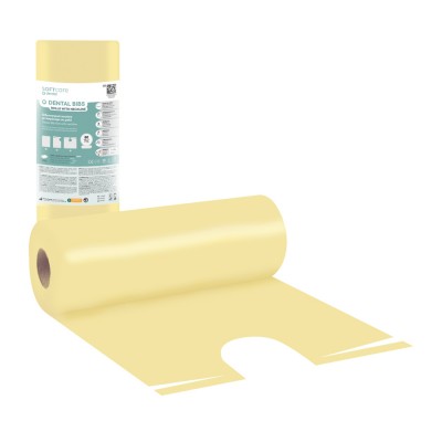 Οδοντιατρικές πετσέτες Soft Care σε Ρολό με Λαιμόκοψη  53 x 60cm Κίτρινο (80 τμχ)