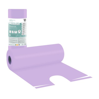Οδοντιατρικές πετσέτες Soft Care σε Ρολό με Λαιμόκοψη  53 x 60cm Μωβ (80 τμχ)