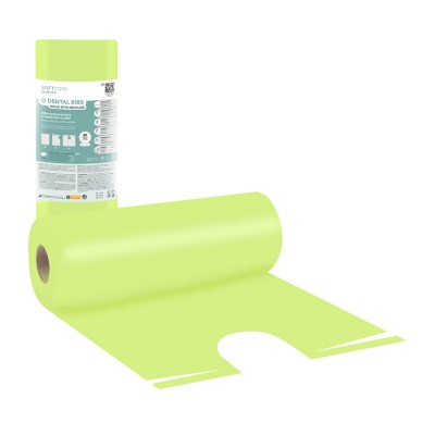 Οδοντιατρικές πετσέτες Soft Care σε Ρολό με Λαιμόκοψη  53 x 60cm Λαχανί (80 τμχ)