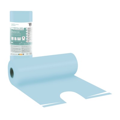 Οδοντιατρικές πετσέτες Soft Care σε Ρολό με Λαιμόκοψη  53 x 60cm Γαλάζιο (80 τμχ)