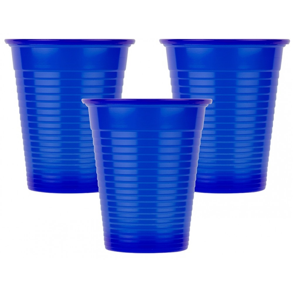 Οδοντιατρικά Πλαστικά Ποτηράκια Soft Care 180ml Μπλε 100τμχ