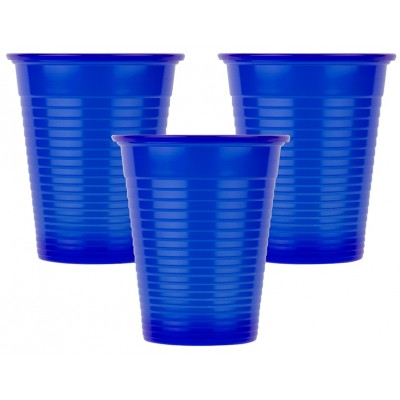Οδοντιατρικά Πλαστικά Ποτηράκια Soft Care 180ml Μπλε 100τμχ
