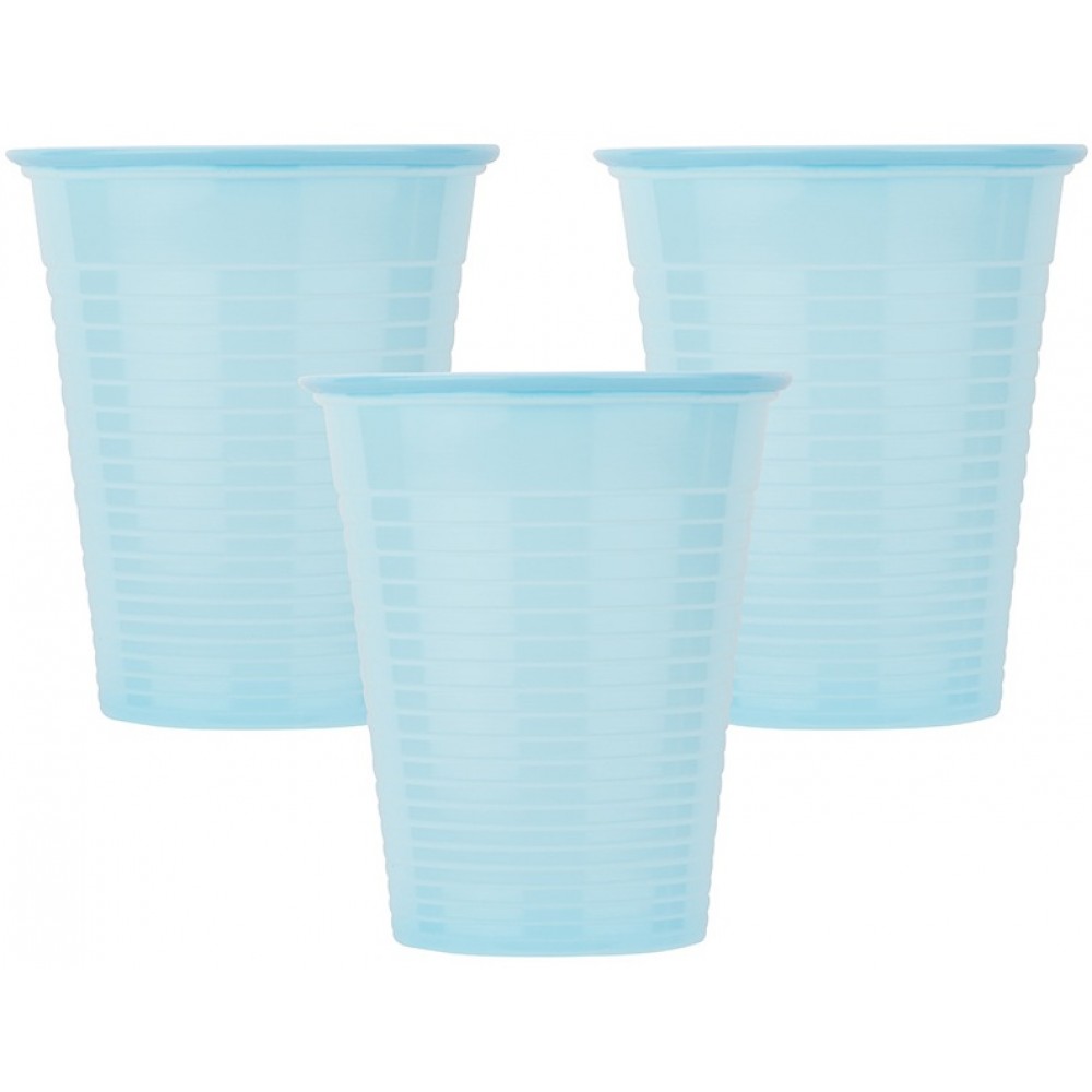 Οδοντιατρικά Πλαστικά Ποτηράκια Soft Care 180ml Γαλάζιο 100τμχ