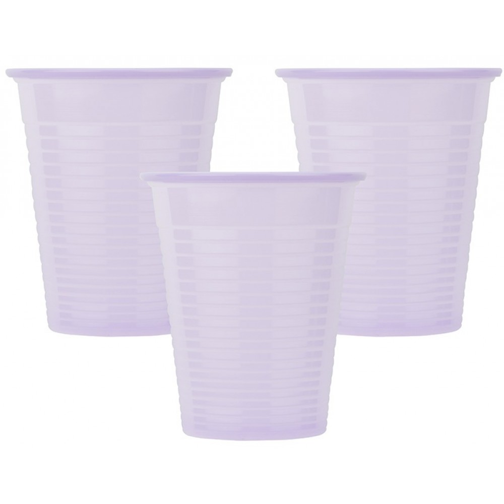 Οδοντιατρικά Πλαστικά Ποτηράκια Soft Care 180ml Μωβ 100τμχ